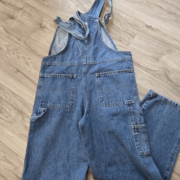 Old Navy Overalls Girls 10 Blue Denim Utility Carpenter Light Wash Y2K - Picture 8 of 9
